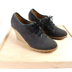 Cooperative Urban Outfitters Canvas Wedge Oxfords